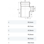 Tê de Redução Esgoto DN 75X50mm SN Fortlev - Imagem 2