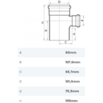 Tê de Redução Esgoto DN 100X75mm SN Fortlev - Imagem 2