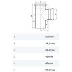 Tê de Esgoto DN 40mm Fortlev - Imagem 2