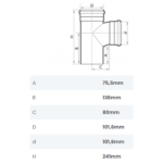 Tê de Esgoto DN 100mm Fortlev - Imagem 2