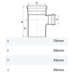 Tê de Redução Soldável 32X25mm Fortlev - Imagem 2