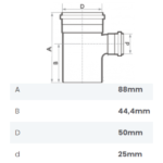 Tê de Redução Soldável 50X25mm Fortlev - Imagem 2