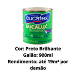 Esmalte Base Solvente Eucalux Seca Rápido Premium Preto Brilhante 900ml Eucatex - Imagem 2