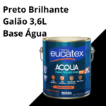 Esmalte Acqua Premium Base Água Preto Brilhante 3,6L Eucatex - Imagem 2