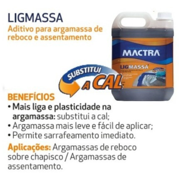 15226352972-15172661981-irwin2036-1.png Aditivo De Argamassa De Reboco E Assentamento Ligmassa 5 L - Mactra - Imagem 2