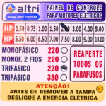 Painel De Comando/Controle Trifásico Completo Com Relê Térmico AT200TC 2.0CV 220V Altri Para Bombas Submersas - Imagem 3