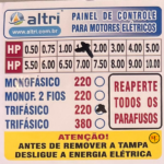 Painel De Comando/Controle Trifásico Completo Com Rele Térmico 1.50CV 220V Altri Para Bombas Submersas - Imagem 3