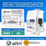 Altri Painel Para Bomba de Poço Com Entrada Para Boia 2 fios 1.00cv Mono 220v 8A - Imagem 2