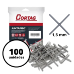 Espaçador Juntapiso Cruzeta 1,5mm Com 100 Unidades Cortag - Imagem 2