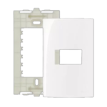 Conjunto Placa Espelho 4X2 E 1 Posto Horizontal Com Suporte Sleek Branco MarGirius