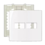 Conjunto Placa Espelho 4X4 E 2 Postos Horizontais Com Suporte Sleek Branco MarGirius