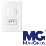 Conjunto 1 Interruptor Simples 10A 250V~ + 1 Tomada 2P+T 20A 250V~ Sleek Branco MarGirius - Imagem 2