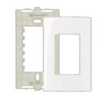 Conjunto Placa Espelho 4X2″ 3 Postos Horizontais Com Suporte Sleek Branco MarGirius