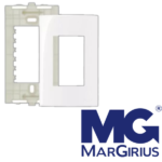 Conjunto Placa Espelho 4X2″ 3 Postos Horizontais Com Suporte Sleek Branco MarGirius - Imagem 2