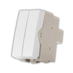 Módulo Interruptor Duplo 10A-250V Paralelo Sleek Branco Margirius - Imagem 2