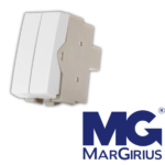 Módulo Interruptor Duplo 10A-250V Paralelo Sleek Branco Margirius - Imagem 3