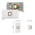 Módulo Tomada Telefone RJ11 4 Fios Sleek Branco Margirius - Imagem 4