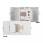 Módulo Tomada De Rede Informática RJ45 CAT.5e Sleek Branco Margirius - Imagem 3
