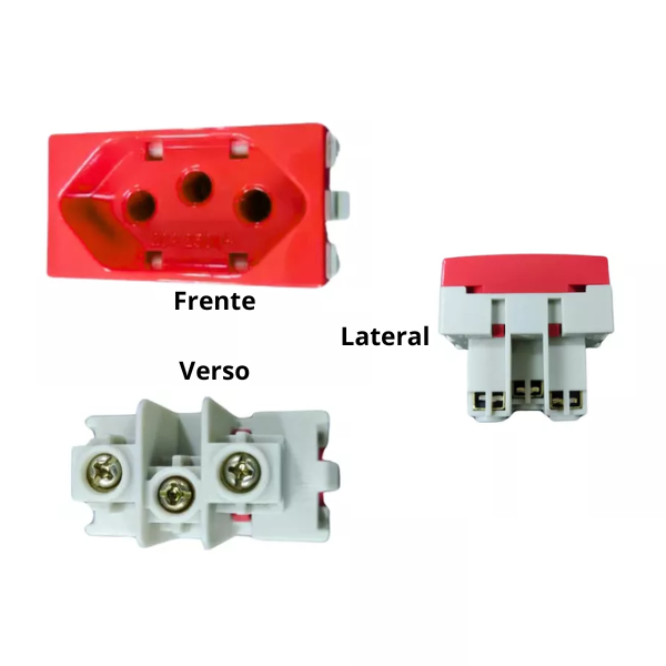 15268390162-tomada-padrao-brasileiro-2p-t-20a-250v-vermelho-sleek.png Módulo Tomada Padrão Brasileiro2P+T 20A-250V Vermelho Sleek Margirius - Imagem 3
