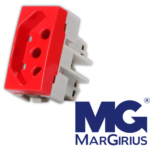 Módulo Tomada Padrão Brasileiro2P+T 20A-250V Vermelho Sleek Margirius - Imagem 2