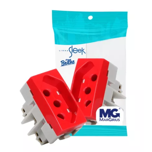 15268390188-tomada-padrao-brasileiro-2p-t-20a-250v-vermelho-sleek-jarinu-campo-limpo-paulista-varzea.png Módulo Tomada Padrão Brasileiro2P+T 20A-250V Vermelho Sleek Margirius - Imagem 1