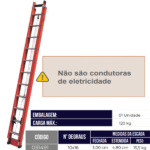 Escada Extensiva De Fibra 10 Degraus Alumasa 3X4,8m EFE-10 - Imagem 3