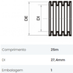 Eletroduto Conduíte Corrugado Reforçado Laranja 32mmX25m Fortlev - Imagem 3
