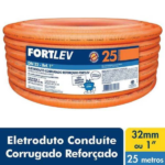 Eletroduto Conduíte Corrugado Reforçado Laranja 32mmX25m Fortlev - Imagem 2