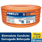 Eletroduto Conduíte Corrugado Reforçado Laranja 25mmX50m Fortlev - Imagem 2
