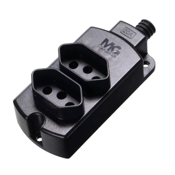 15302641311-tomada-multipla-preta-2p-t-cb-20a-tmu2-320-margirius-jundiai.png Tomada Múltipla Preta 2P+T CB 20A TMU2-320 - Margirius - Imagem 2