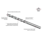 Broca de Aço Rápido 6,0mm - Cortag 61921 - Imagem 2