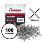 Espaçador Juntapiso Cruzeta 3mm Com 100 Unidades - Cortag - Imagem 2