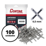 Espaçador Juntapiso Cruzeta 4mm Com 100 Unidades - Cortag - Imagem 2