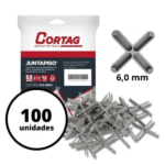 Espaçador Juntapiso Cruzeta 6mm Com 100 Unidades Cortag - Imagem 2