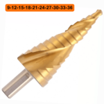 Broca Escalonada 9-12-15-18-21-24-27-30-33-36 Aço Rápido, Professional. Espiral, - MTX - Imagem 2