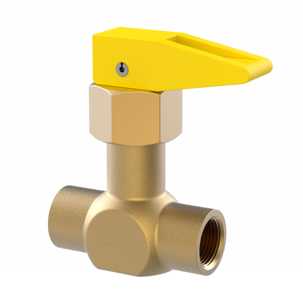 15325100926-1.png Registro De Bloqueio P/ Gás NPT 1/8 (F) X 1/8 NPT (F) Blister C/ 1 Peça - Blukit - Imagem 1