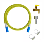 Kit Instalação Cooktop C/ Flexível Ponta Azul E Registro De Bloqueio 1,20m Estojo C/ 1 Peça - Blukit