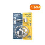 Kit Ducha Luxo Cromado C/ Crivo Cromado / Registro C/ Derivação ABS / Flexível Inox 1,20m Blister - Blukit - Imagem 2