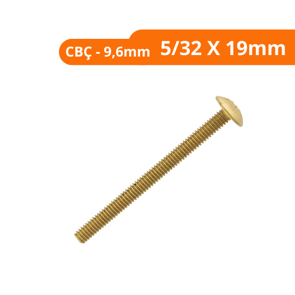15326216602-2.png Parafuso Latão 5/32 X 19mm Cabeça 9,6mm Saco Plástico Com 10 Peças Blukit - Imagem 2