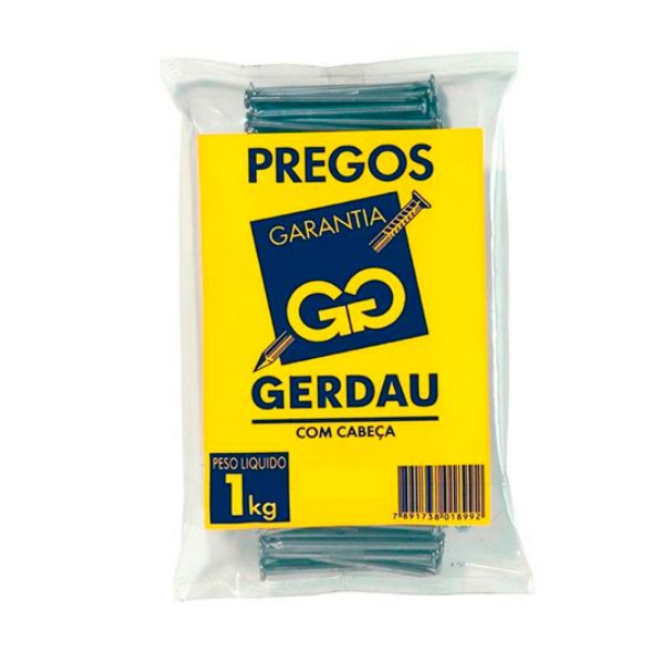 Prego Com Cabeça 17x27 Gerdau – Pacote com 1 Kg