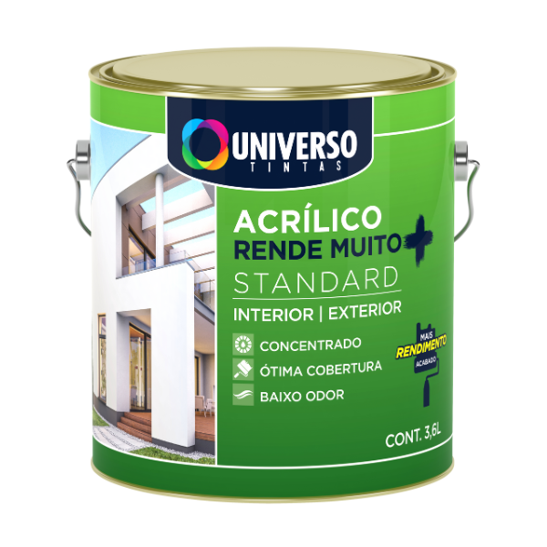 15212700415-15196803366-tinta20rende20muito20universo.png Tinta Acrílica Fosca Rende Muito Standard Interior e Exterior Branco Neve 3,6 L Universo - Imagem 1