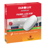 Plafon LED Sobrepor Redondo 24W Bivolt 2700K Luz Quente – Ourolux
