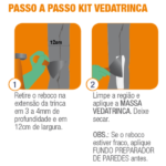 Kit Veda Trinca Sistema Para Tratamento De Trincas Massa Acrílica 1,2Kg + Tela Tapa Buraco 25cm x 5m Mactra - Imagem 2