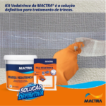 Kit Veda Trinca Sistema Para Tratamento De Trincas Massa Acrílica 1,2Kg + Tela Tapa Buraco 25cm x 5m Mactra - Imagem 5