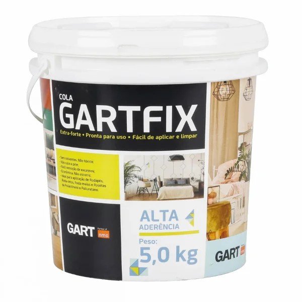 15216561182-15172903047-irwin2061-1.jpg Cola Gartfix Para Rodapé Poliestireno E Moldura Isopor 5Kg - Imagem 1