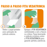 Fita Vedatrinca Para Reparos Trincas E Fissuras 5cmx5m Mactra - Imagem 3