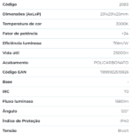 Painel Plafon Led Eco Embutir 24W 3000K Branco Quadrado Bivolt Galaxy - Imagem 3