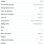 Painel Plafon Led Eco Embutir 24W 6500K Branco Quadrado Bivolt Galaxy - Imagem 3