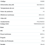 Lâmpada Bulbo Led 9W A60 6500K 803 Lúmens Galaxy - Imagem 3