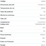 Lâmpada Bulbo T Led 20W 6500K E-27 1600 Lúmens Galaxy - Imagem 3